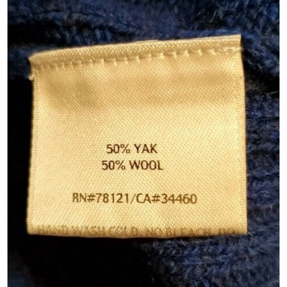 Eileen Fisher Blue Pullover knit Sweater 50% Yak/50% Wool Size Large - Picture 5 of 6